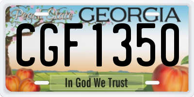 GA license plate CGF1350