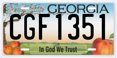 GA license plate CGF1351