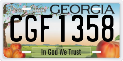 GA license plate CGF1358
