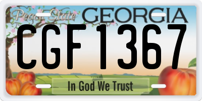 GA license plate CGF1367