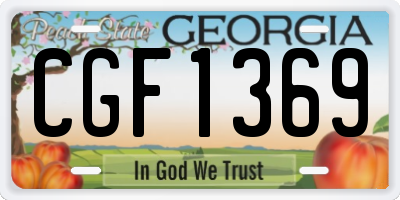 GA license plate CGF1369