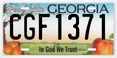 GA license plate CGF1371