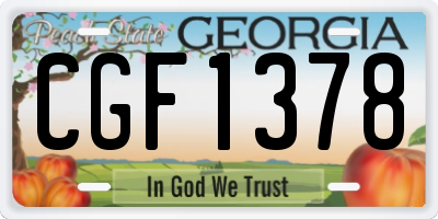 GA license plate CGF1378
