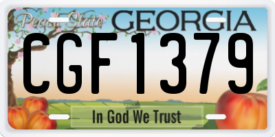GA license plate CGF1379