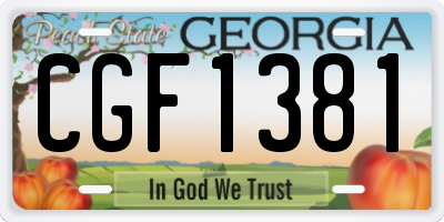 GA license plate CGF1381
