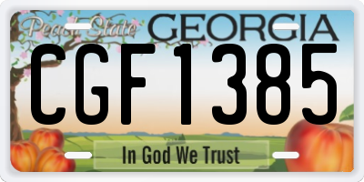 GA license plate CGF1385