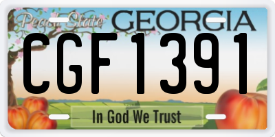 GA license plate CGF1391