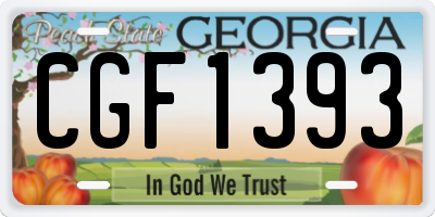 GA license plate CGF1393