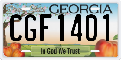 GA license plate CGF1401
