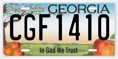 GA license plate CGF1410