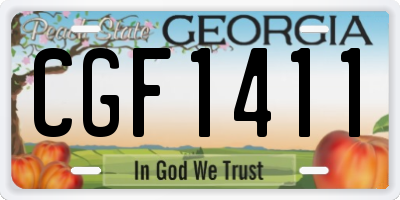 GA license plate CGF1411
