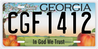 GA license plate CGF1412