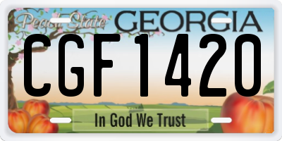 GA license plate CGF1420