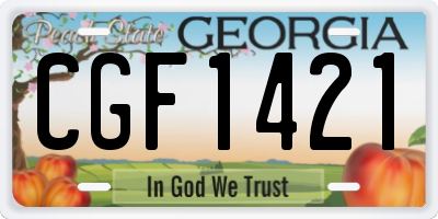 GA license plate CGF1421