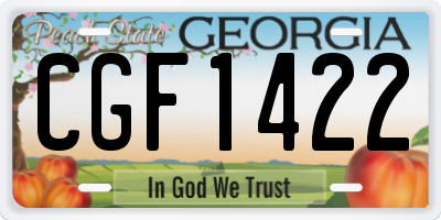 GA license plate CGF1422