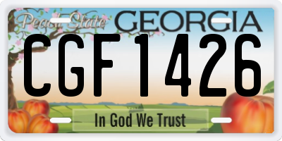 GA license plate CGF1426