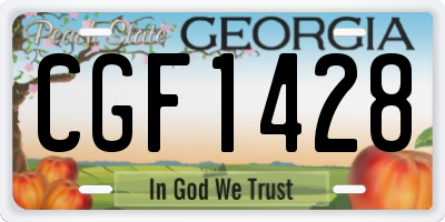 GA license plate CGF1428