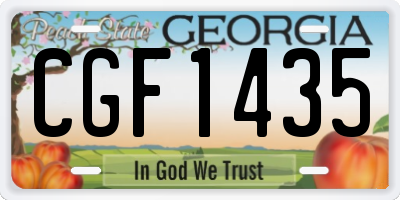GA license plate CGF1435