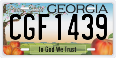 GA license plate CGF1439