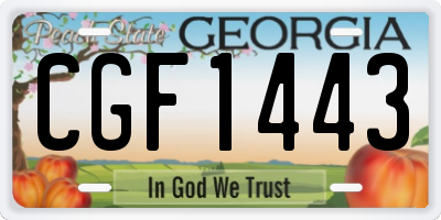 GA license plate CGF1443