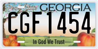 GA license plate CGF1454
