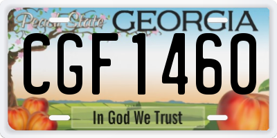 GA license plate CGF1460