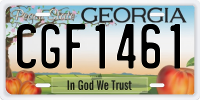 GA license plate CGF1461