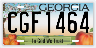 GA license plate CGF1464