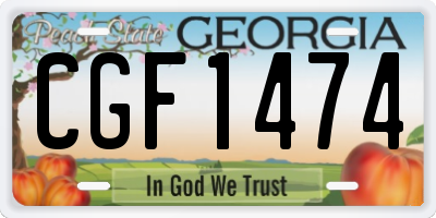 GA license plate CGF1474