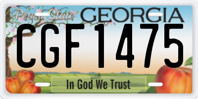 GA license plate CGF1475