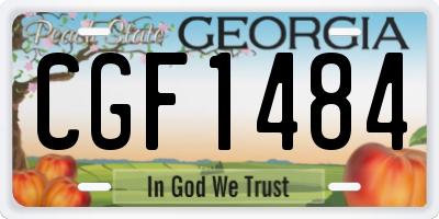 GA license plate CGF1484