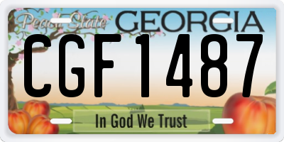 GA license plate CGF1487