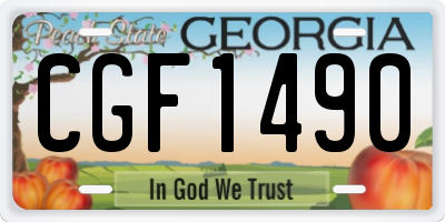 GA license plate CGF1490