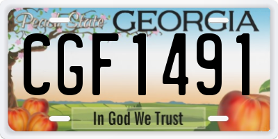 GA license plate CGF1491