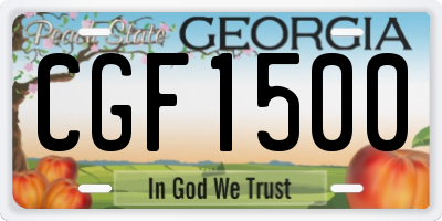 GA license plate CGF1500