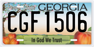 GA license plate CGF1506