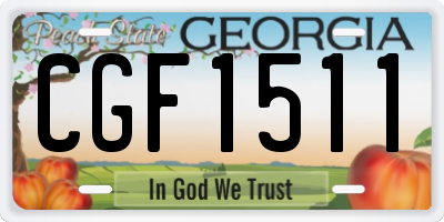 GA license plate CGF1511