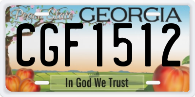 GA license plate CGF1512