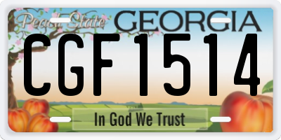 GA license plate CGF1514