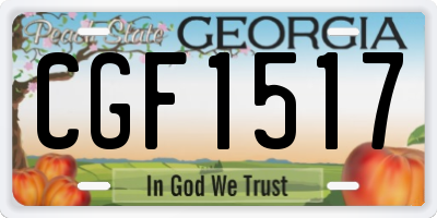 GA license plate CGF1517