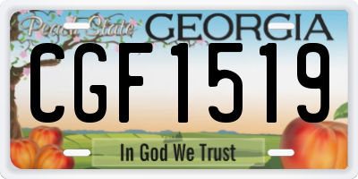 GA license plate CGF1519