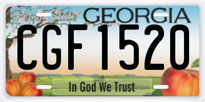 GA license plate CGF1520