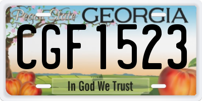GA license plate CGF1523