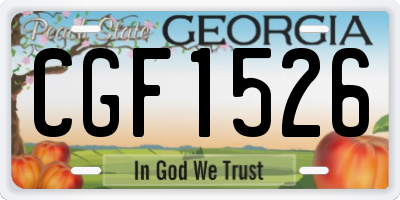 GA license plate CGF1526