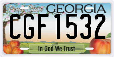 GA license plate CGF1532