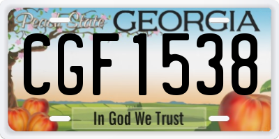 GA license plate CGF1538