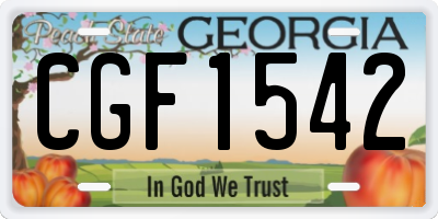GA license plate CGF1542