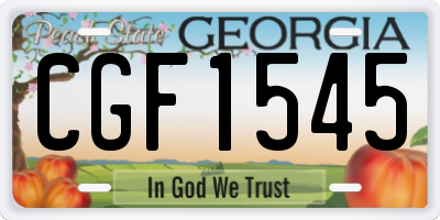 GA license plate CGF1545