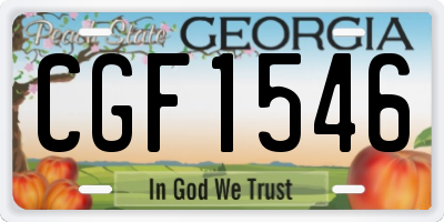 GA license plate CGF1546