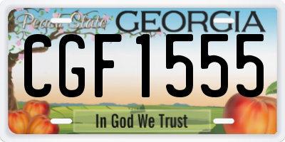 GA license plate CGF1555